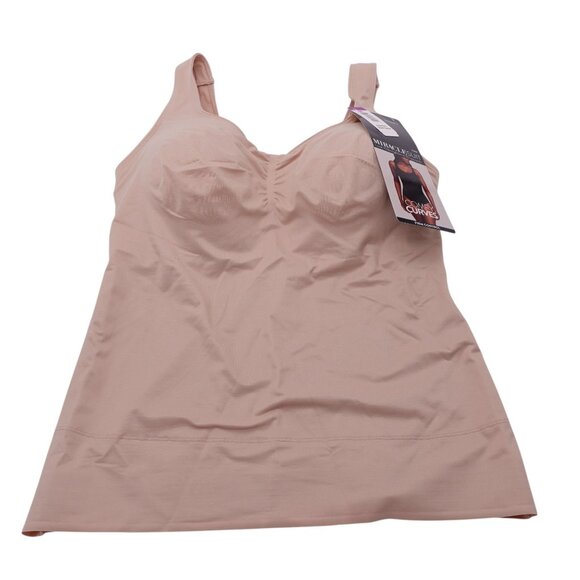NWT Miraclesuit Comfy Curves Scoop Neck Shaping Tank Sz 2XL Warm Beige 2513 - Picture 2 of 10